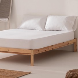 Fitted Sheet 105 x 200 x 30 cm 100% Cotton Breathable Adjustable White