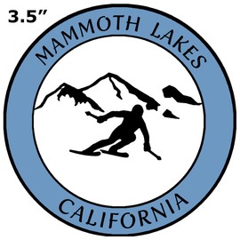 Athena Brands Mammoth Lakes California Skier - Car Truck Window Bumper Graphics Sticker Decal - Columbia Blue