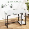 SINPAID 40IN Computer Desk with Shelves, Cream White Sturdy Small