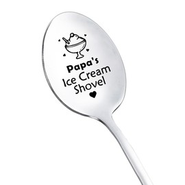 Papa Gifts Spoon for Grandpa Birthday Christmas Gifts for Grandfather Papa's Ice Cream Shovel Spoons for Grandad Grandfather Gifts for Grandpa Papa Gift from Grandchildren Grandkids
