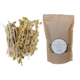 Greek Mountain Tea Organic (Sideritis Raeseri) Ironwort 1 OZ Herbal Tea from Greece Handpicked Premium Quality