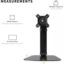 VIVO Pneumatic Free Standing Single Monitor Desk Stand, STAND-V001V, Up to 32in
