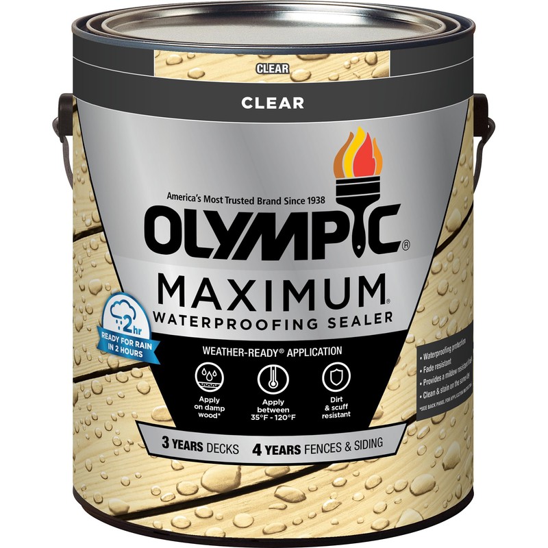 Olympic Maximum 1 gal. Clear Exterior Waterproofing Sealer Low VOC
