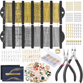 59FT 18K Gold Chains Kit for Jewelry Making 12Rolls 18K Gold Plated Jewelry Chains and Stainless Steel Necklace Chains with Charm/Pliers/Jump Rings/Lobster Clasps Accessories for DIY Necklace Bracelet