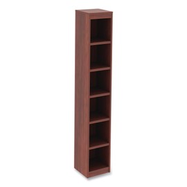 Alera ALEVA67212MC 11.81 in. x 11.81 in. x 71.73 in. Valencia Series 6 Shelf Narrow Profile Bookcase - Medium Cherry