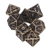 7pcs Copper Dice Set Polyhedral Hollow Clear Number Balancing Table
