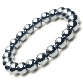 Terahertz Ore Bracelet, 0.3 inch (8 mm), Round Ball, Genuine Gemstone, Power Stone, Natural Stone, Ultra Far Infrared, Rubber Stone