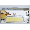 Bezrat Lead-Free Crystal Covered Modern French Butter Dish with Handle