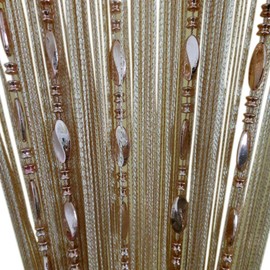 ZiDeTang Button Beaded Door Curtain Fringe Tassel Living Room Divider Curtain (39.30" x 78.50", Champagne)