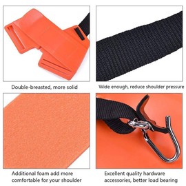 iPobie Double Shoulder Strap Carry Strap for Brush Cutter Grass Trimmer Brush Cutter Adjustable (Orange)
