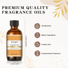 EUQEE Pumpkin Pie Fragrance Oil, Premium Pumpkin Pie Scented Essential Oils with Glass Dropper for Soap & Candle Making, Bath Bombs (2.02 Fl oz/60 ml)