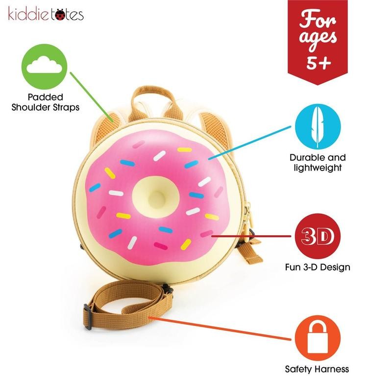 Kiddietotes Donut Backpack for Toddlers, and Children - Perfect for