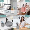 Boperzi Toothbrush Holder Toothpaste Organizer Drainage for Bathroom Vanity, Detachable