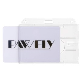 Pawfly 10 Pack Horizontal 2-Card Badge Holder with Thumb Slot Hard Transparent PC Case Protector for Office School IDs Credit Cards Driver’s Licenses and Passes