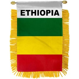 Country of Ethiopia (Plain) 4"x6" Mini Window Banner Flag