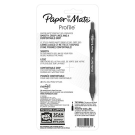 Paper Mate Profile Retractable Gel Pen, 0.7mm Medium Point, Blue Ink, 4 Count