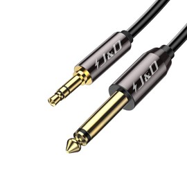 J&D 6.35mm (1/4 inch) TS to 3.5mm (1/8 inch) TRS Cable, Gold-Plated 1/4 inch Male to 3.5mm (1/8 inch) Male Mono Interconnect Heavy Duty Stereo Aux Jack Adapter Cable, 10 Feet