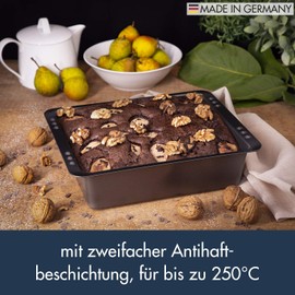 tiefe Ofenform "EasyOven" extra tief, ca. 28,5 x 23,0 x 7,0 cm, Inhalt: ca. 3,2 l, ILAG SPECIAL 2-Schicht antihaftbeschichtet, "anthrazit-metallic", hitzebeständig 230°C