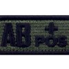 AB Type + Tactical Blood Type Embroidered Velcro Patch Olive