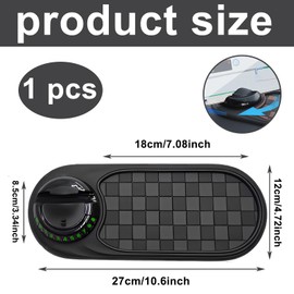 WORUIB Car Anti Slip Mat Phone Holder, Multifunction Car Anti-Slip Mat,Rotating Universal Phone Holder And Phone Pad With Temporary Parking Number, Used For Phone Keys And Sunglasses