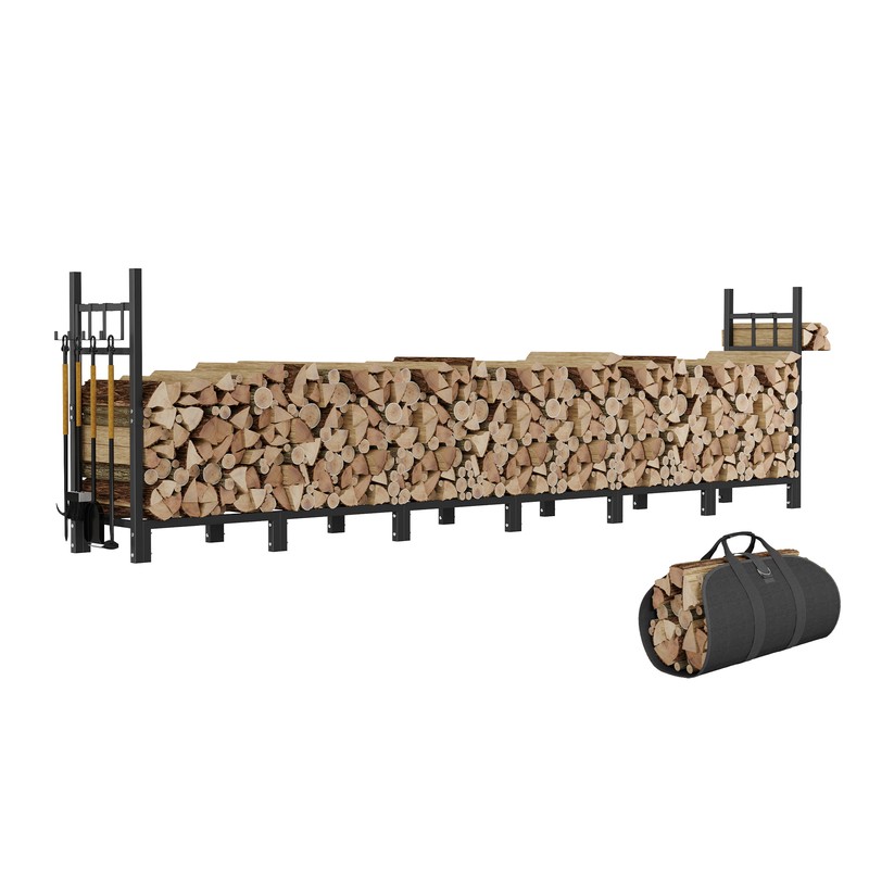Heavy Duty Firewood Rack for Indoor & Outdoor Log Storage