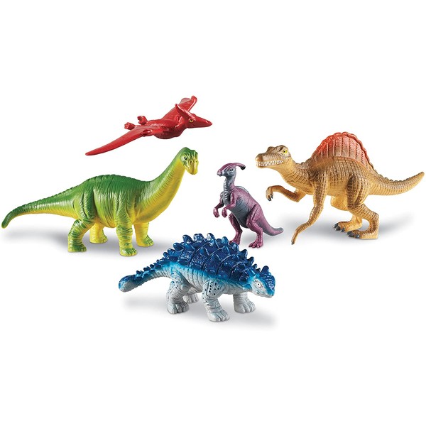Learning Resources Jumbo Dinosaurs Expanded Set I Apatosaurus, Spinosaurus, Pteranodon, Ankylosaurus, Parasaurolophus, Set of 5, Ages 3+