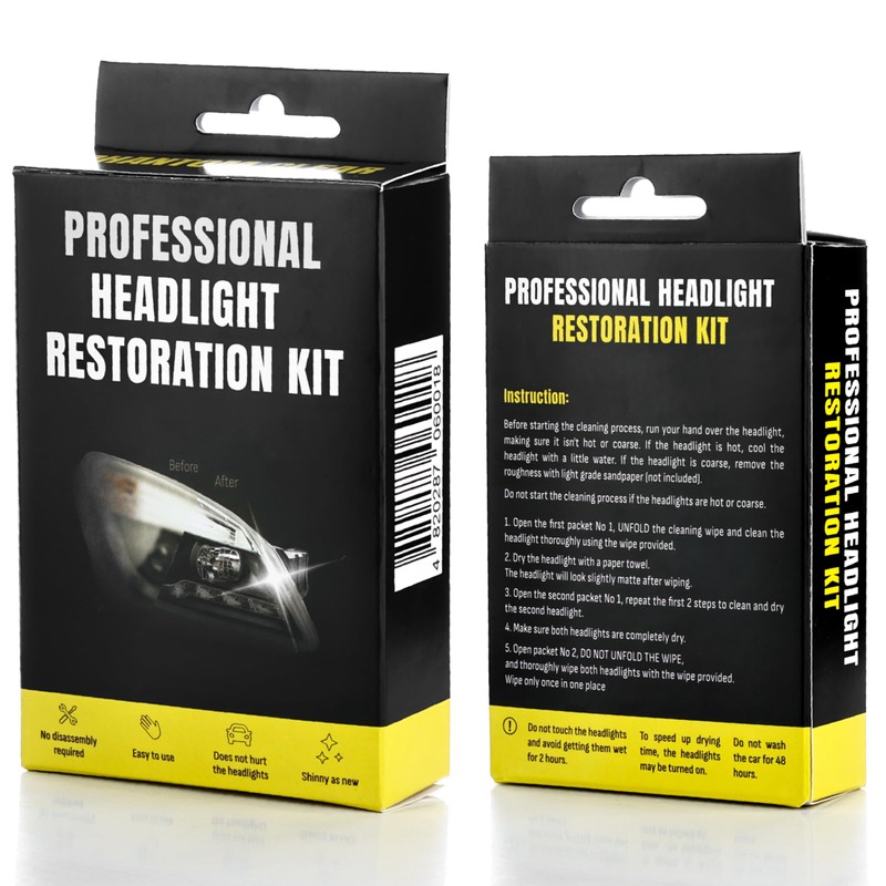 Phantom Clear 3-Step Headlight Restoration Kit – Removes Yellowing, Haze