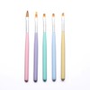 5Pcs One Stroke Nail Art Brush Set, Petal Painting Brushes