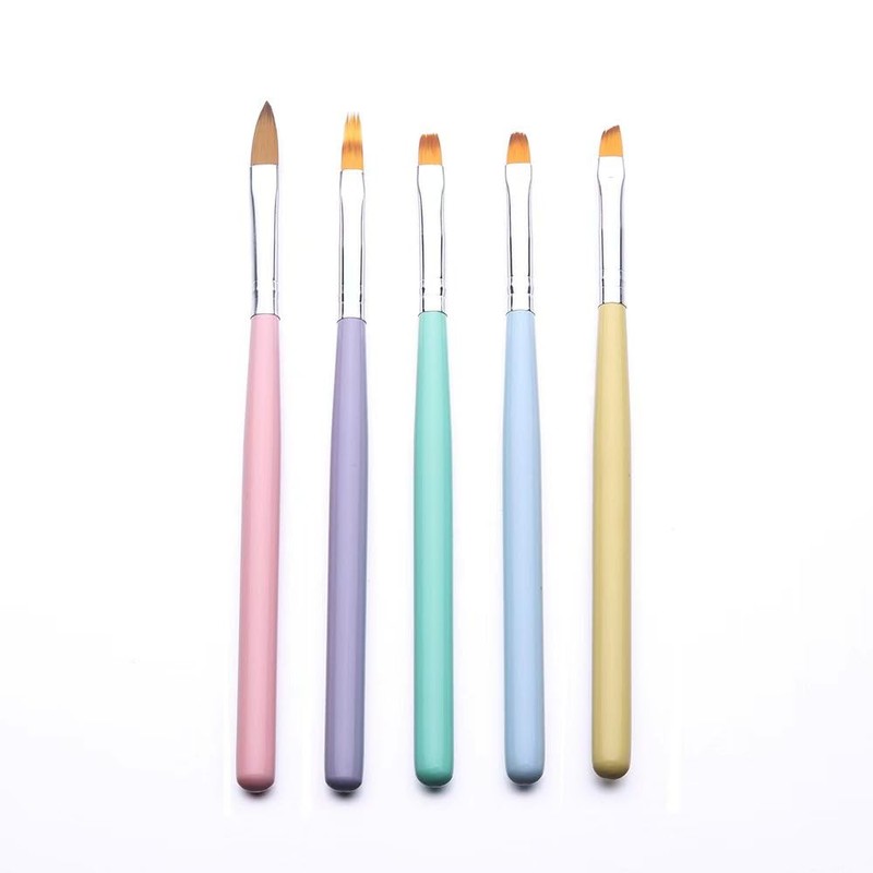 5Pcs One Stroke Nail Art Brush Set, Petal Painting Brushes
