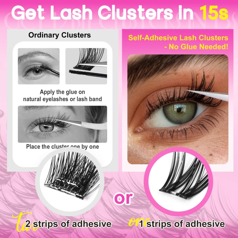 USA Ready to Ship 120pcs 8-16mm Pre-Glue Diy Lash Kit