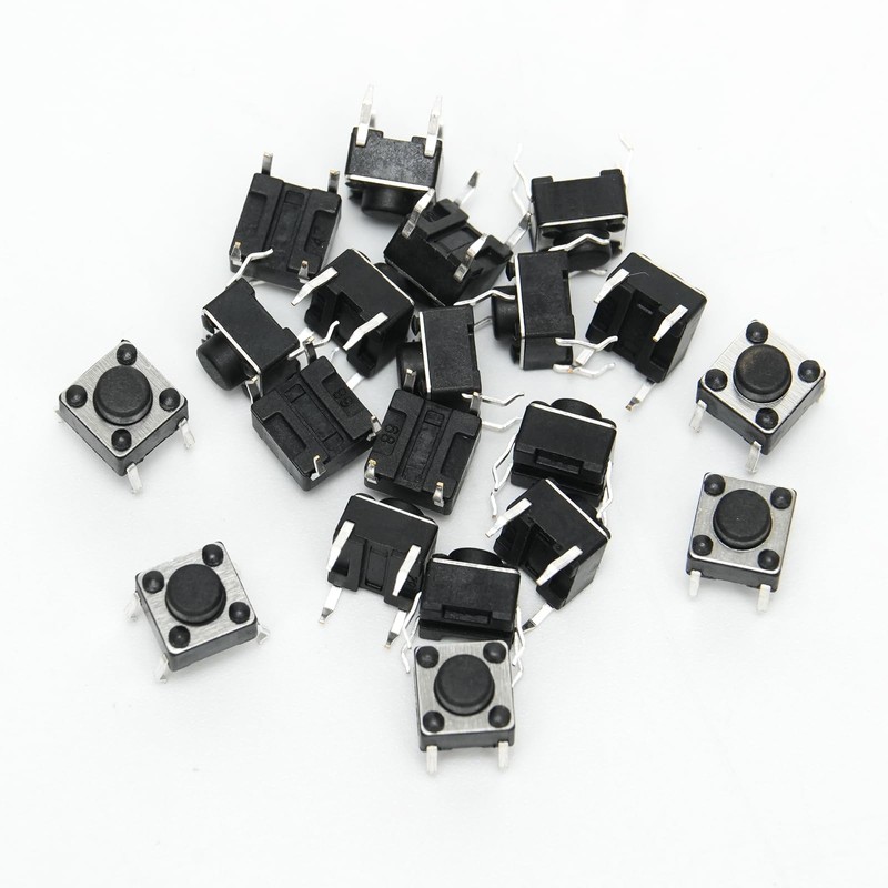 200PCS Tactile Push Button Switch 4Pin 6x6x5mm Vertical Momentary Micro
