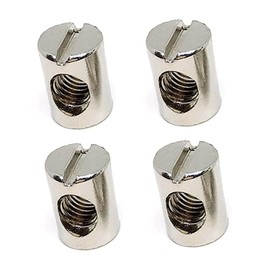 4-Pack Furniture Barrel Nuts M6 x 14mm – Durable Nuts for Furniture Assembly – Strong & Secure Metal Fasteners