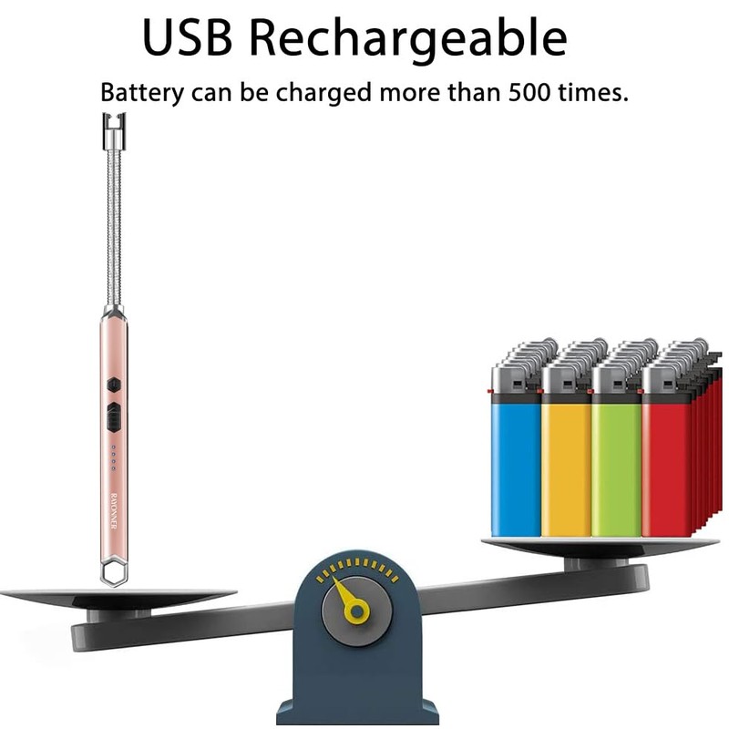 Electric Candle Lighter Long Flexible Neck Windproof Flameless USB Rechargeable