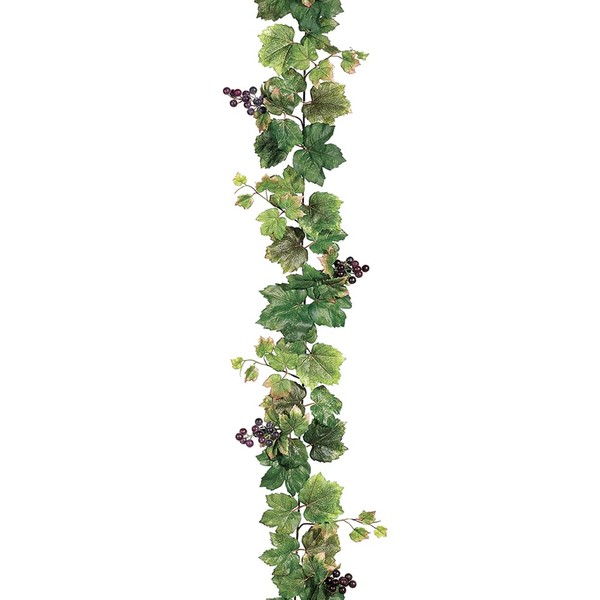 6' Grape Leaf Garland w/Grapes Green (Pack of 6)