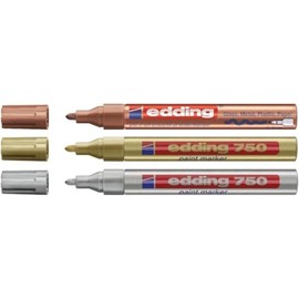 edding 750 Paint Marker with Round Tip, White - Pack of 2