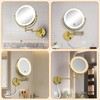 Gospire 9” Wall Mounted Lighted Magnifying Mirror, 1X/10X Magnification Double-Sided