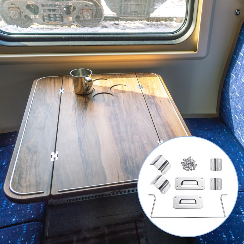 Leriton 1 Set Table Hinge Bracket Kit Removable Metal Table