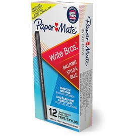 Paper Mate Write Bros Ballpoint Pens, Medium Point (1.0mm), Black, 12 Count each, Pack of 3 (36 Pack Total)