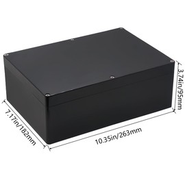 Raculety Project Box IP65 Waterproof Junction Box ABS Plastic Electrical Boxes DIY Electronic Project Case Power Enclosure 10.35x7.17x3.74 inch (263 x 182 x95 mm)