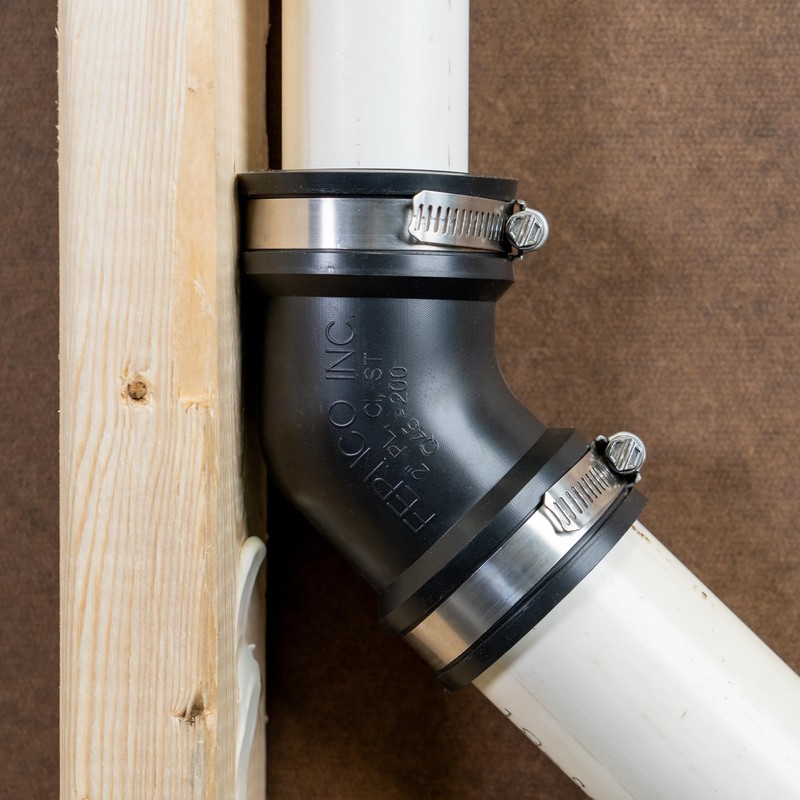 Fernco Qwik Ell 2 in. Hub 45-Degree Flexible PVC Elbow