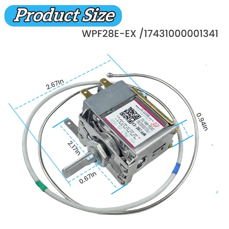 WPF28E-EX / 17431000001341 Temperature Control Thermostat, Refrigerator Thermostat, fit for