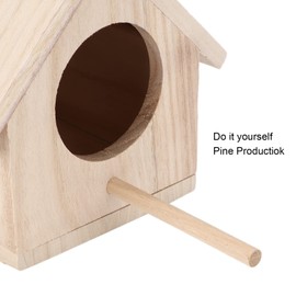 Ejoyous Wooden Bird House Box, Small Bird House, Hanging Bird Woods, Nesting Box Kit with Perch for Parrots, Budgies, Small Birds, 15.5 x 12 x 14.5 cm