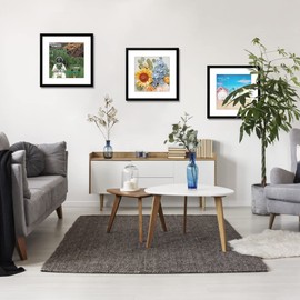 VNVNK 14x14 Frame Black, Perfect for 14x14 Inch Picture without Mat or 10x10 Inch Picture with Mat, Home Wall Decor Picture Frame-1 PCS