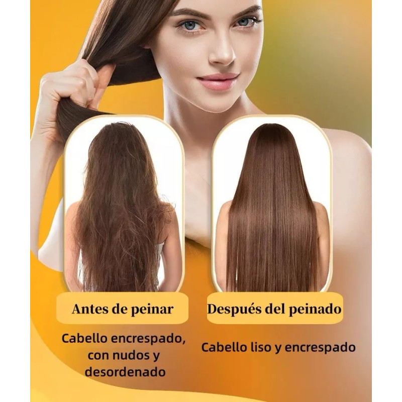 Kit De Cepillo Y Peine De Bambú Anti Frizz, 6