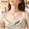 RIVIKO Valentines Day Gifts for Her,925 Sterling Silver Birthstone Pendant