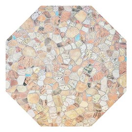 Autotech Park Precut Octagon Window Film, Stone Design, Self Static Adhesive Cling, 18 inch Width