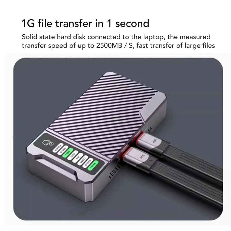 USB 4.0 Cable Fast Charging 40Gbps Flat Short PD60W Type