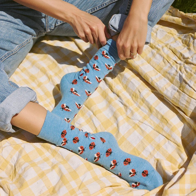 Conscious Step Socks that Protect Pollinators - Ladybirds, Medium