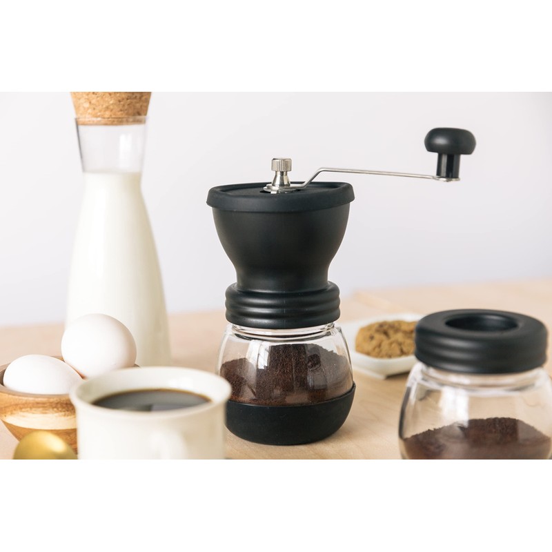 Mixpresso Manual Coffee Grinder, Spice Grinder Manual, Glass Jars, Ceramic