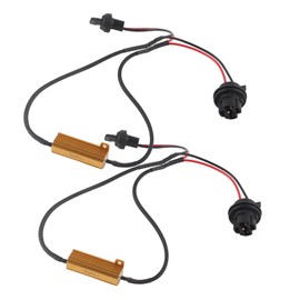 Qiilu Pair of Resistor Wiring Harness, 7440 T20 50W8RJ Hyper Flash Fix Error Free Cable Adapter for LED Turn Signals
